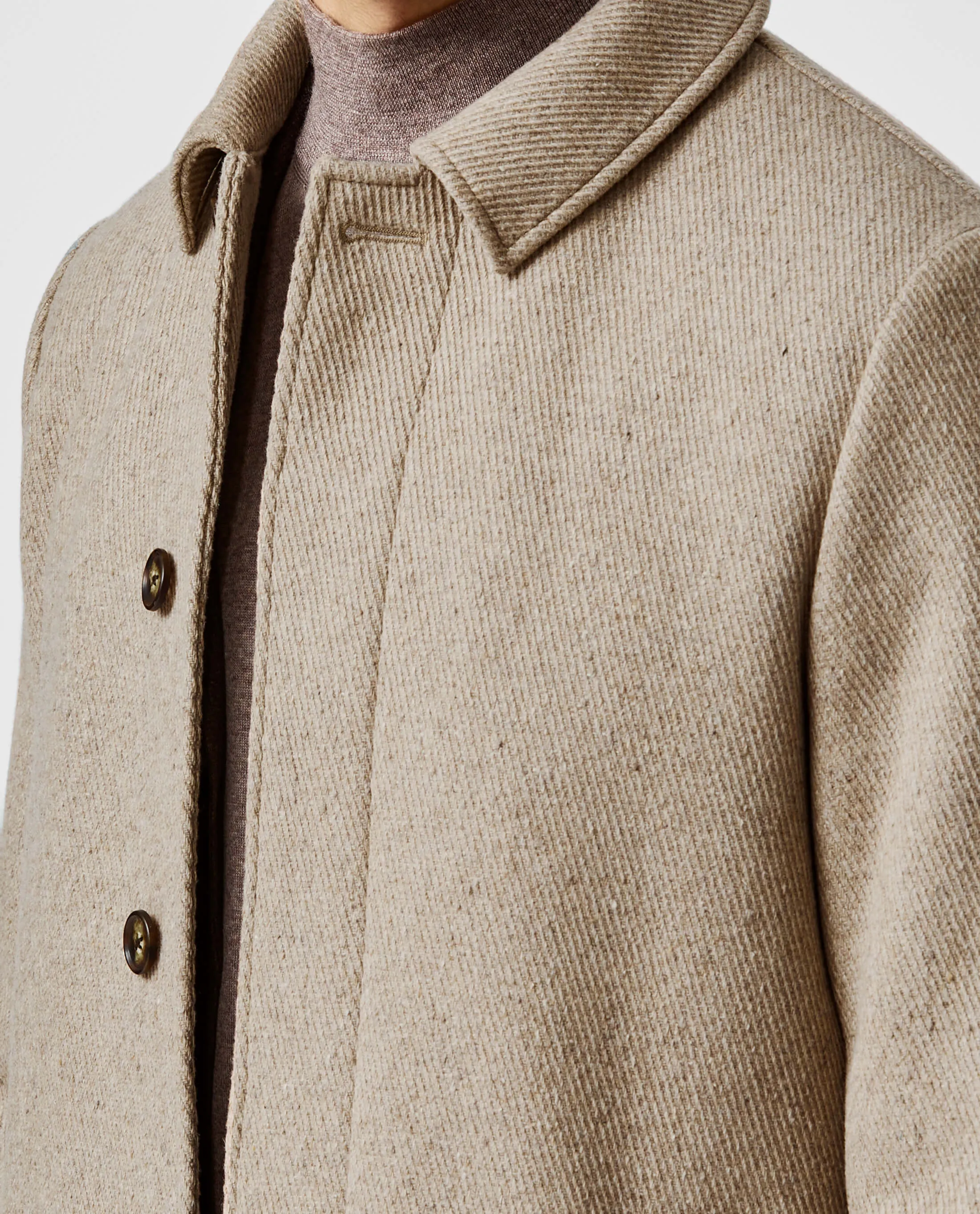 Olmetex Sand Water Repellent Bonded Wool Blend Heavy Twill