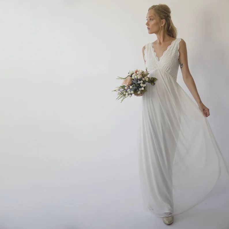 Open back wedding dress #1286