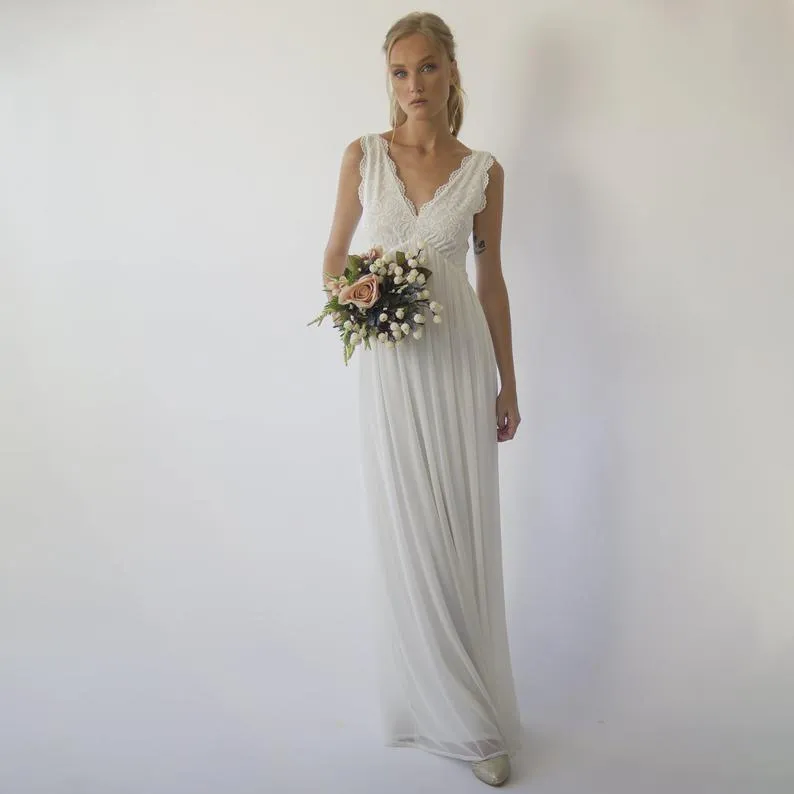 Open back wedding dress #1286
