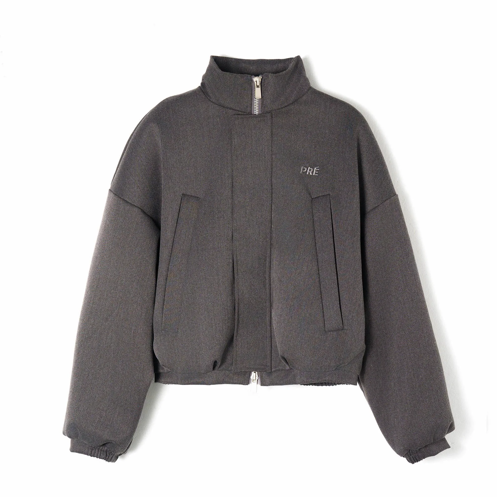 Oversized Grey Zip-Up Jacket
