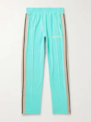 Palm Angels Tapered Logo Chenille Track Pants Light Blue