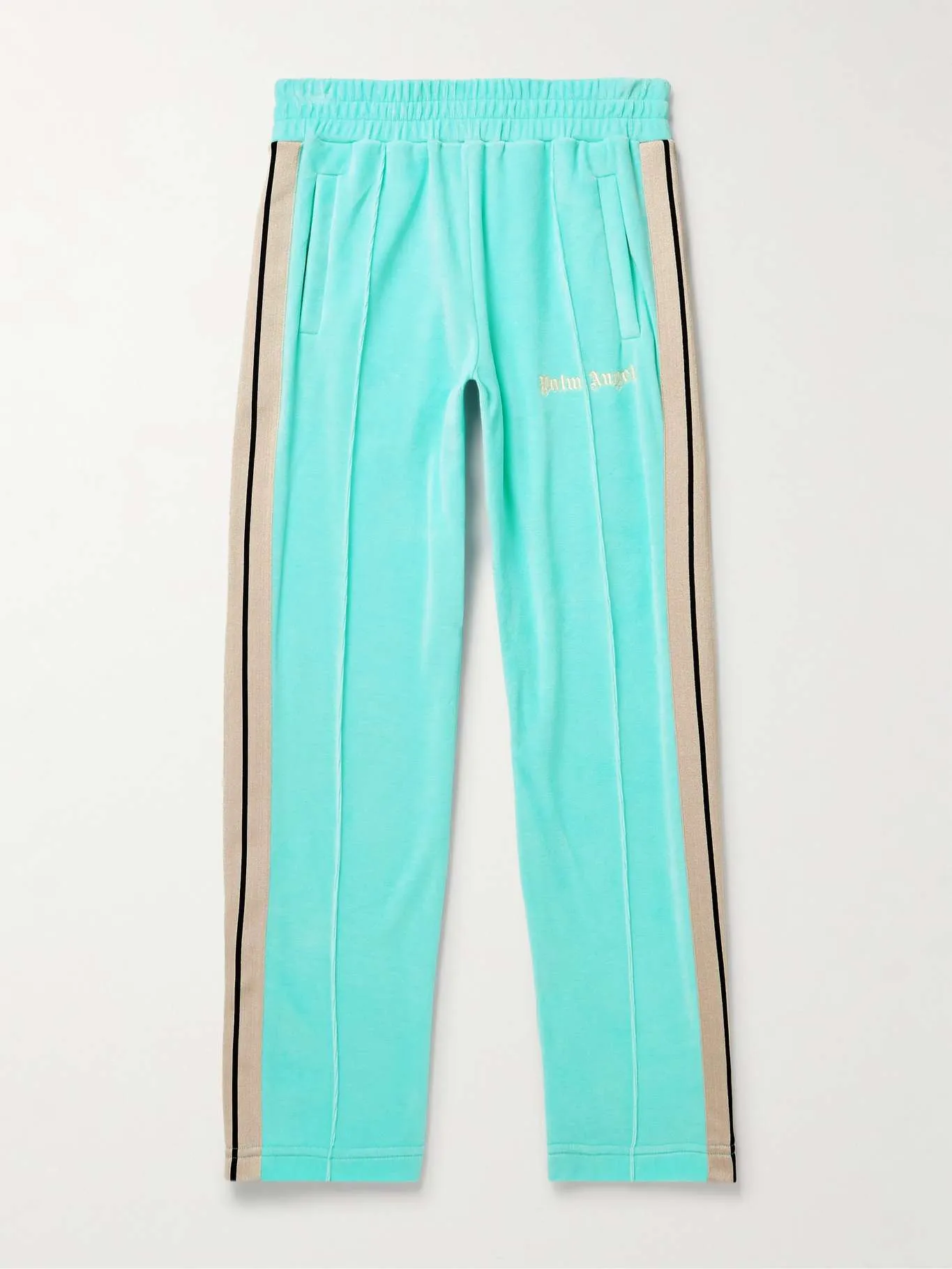 Palm Angels Tapered Logo Chenille Track Pants Light Blue