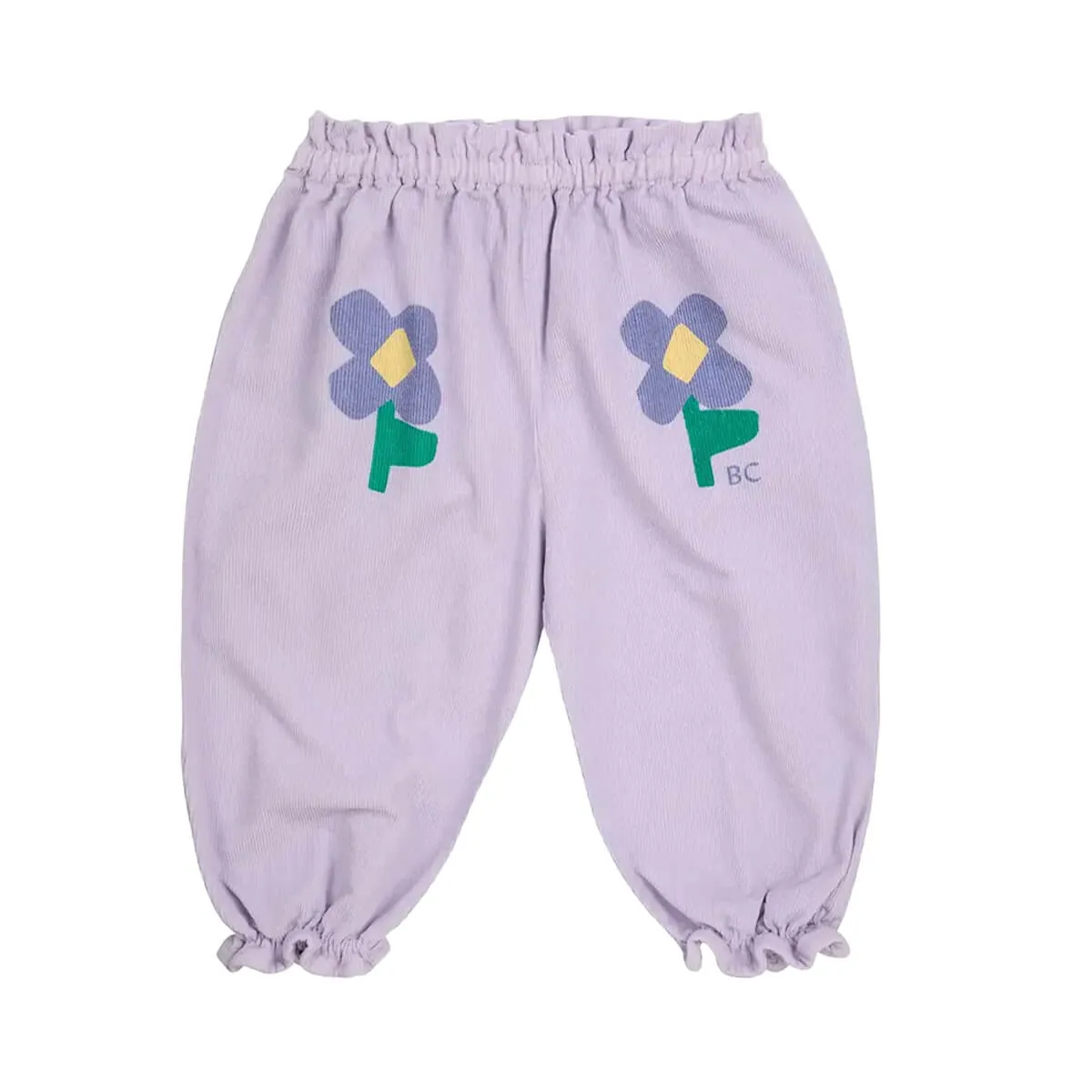 Pansy Flowers Woven Paperbag Pants aus 100% Bio-Baumwolle GOTS