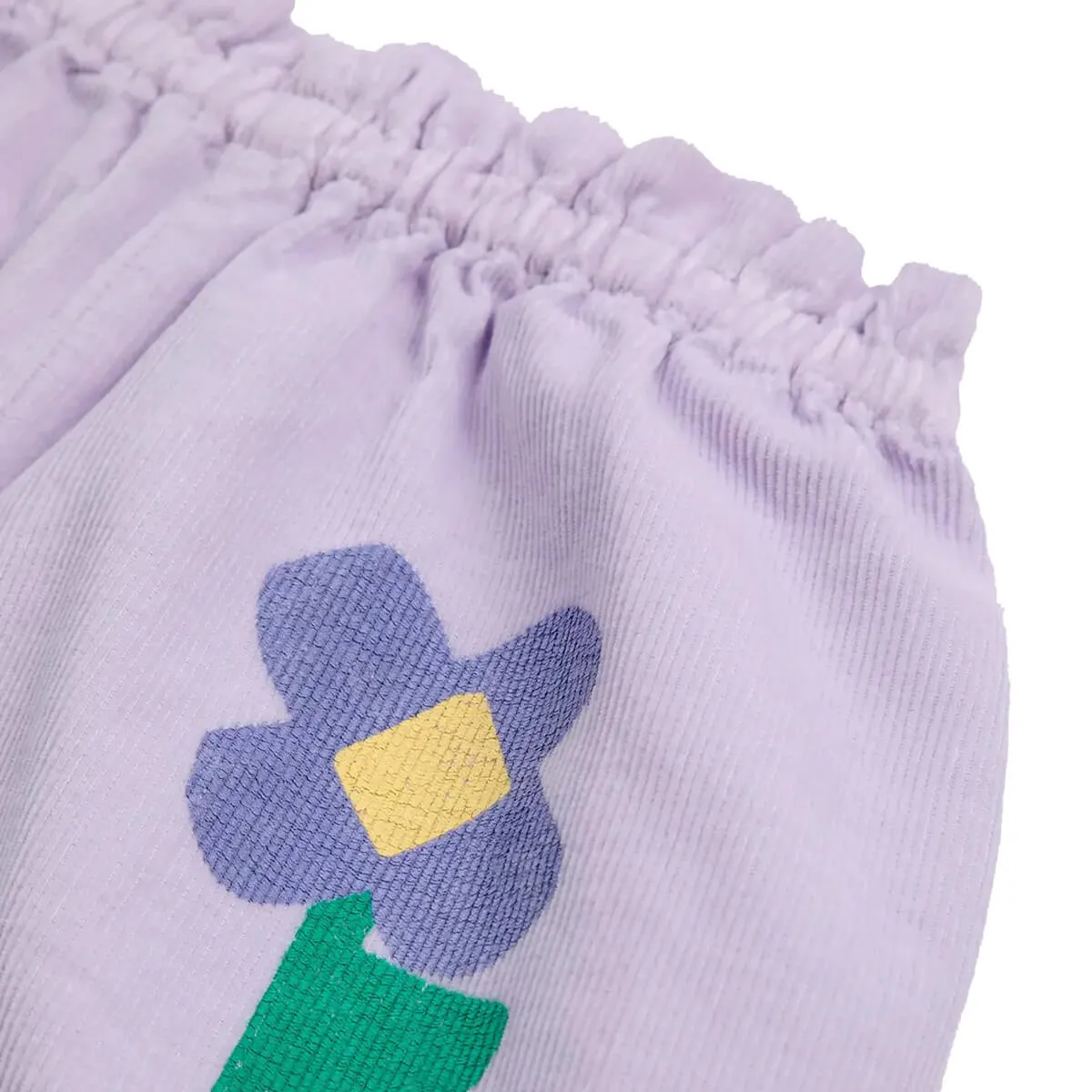 Pansy Flowers Woven Paperbag Pants aus 100% Bio-Baumwolle GOTS