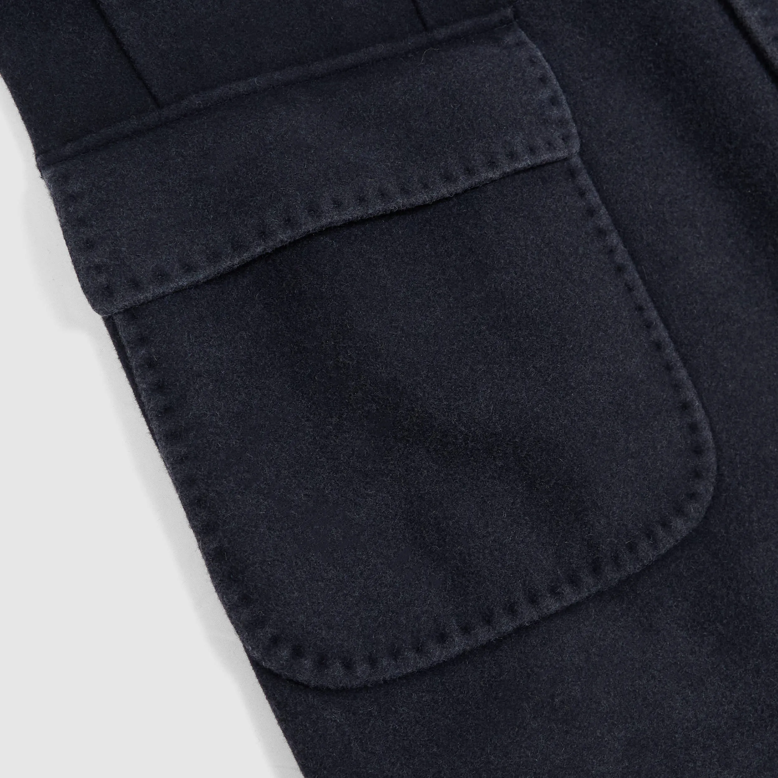 Paoloni Classic Medium Length Vintage Washed Wool Coat