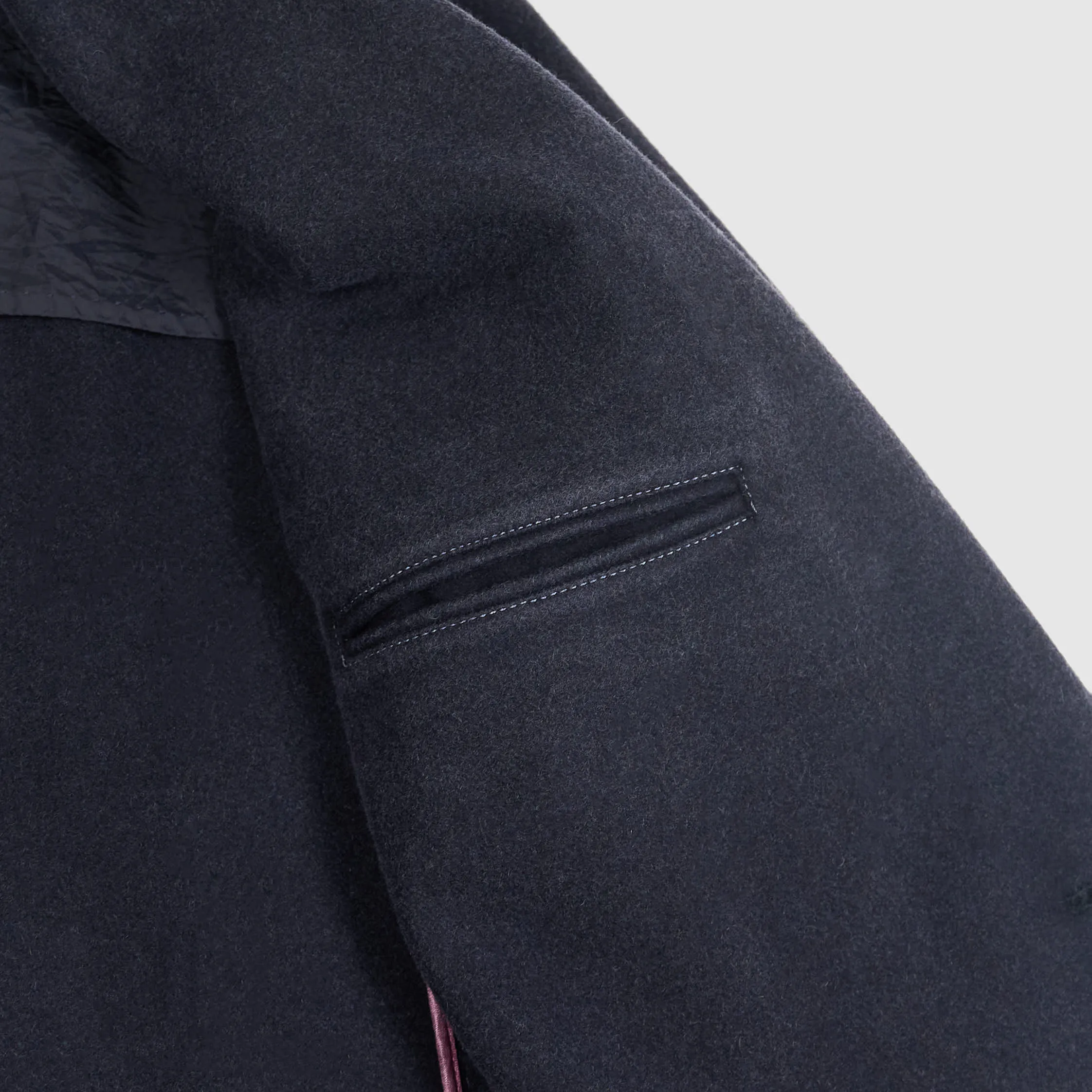 Paoloni Classic Medium Length Vintage Washed Wool Coat
