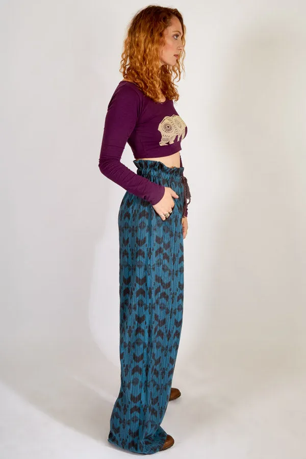 Paperbag Wide-Leg Pants