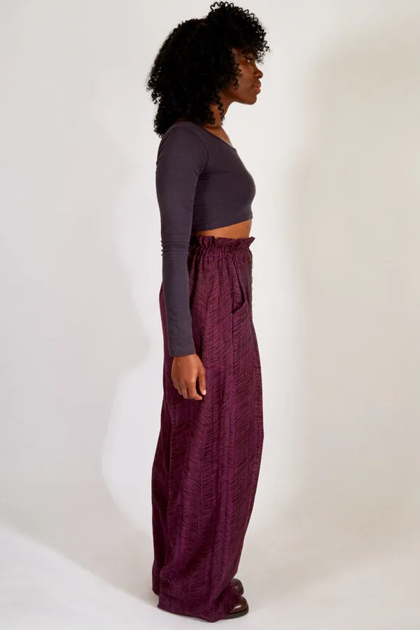 Paperbag Wide-Leg Pants