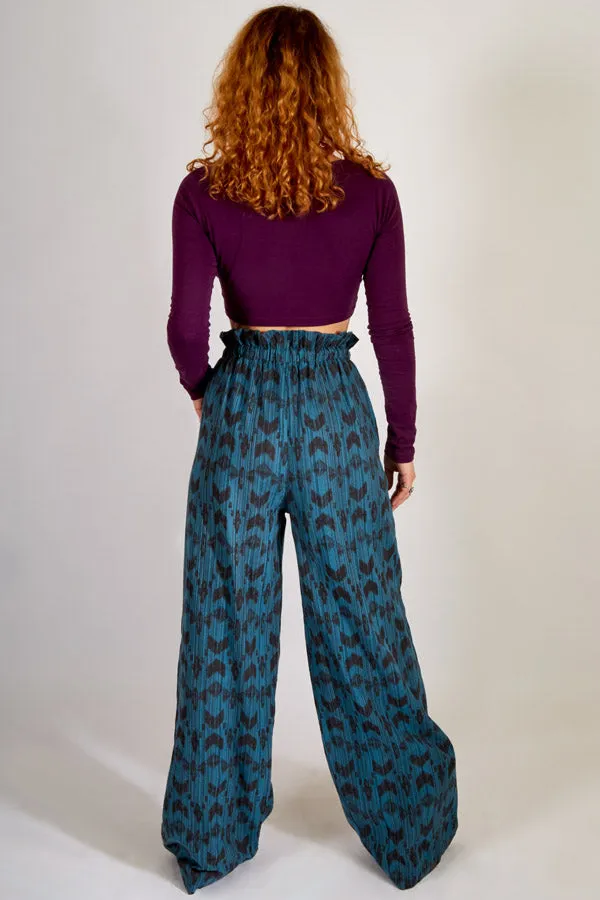 Paperbag Wide-Leg Pants