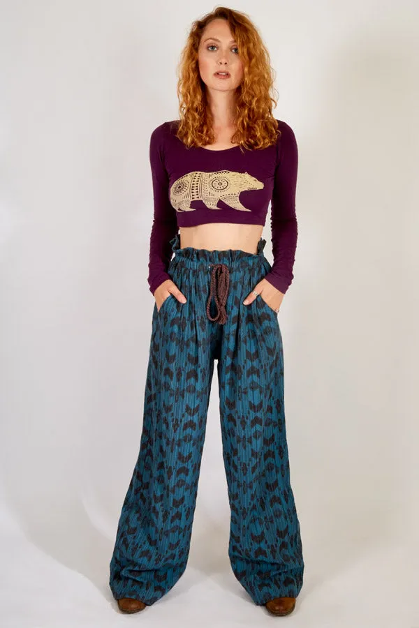 Paperbag Wide-Leg Pants