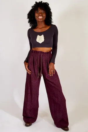 Paperbag Wide-Leg Pants