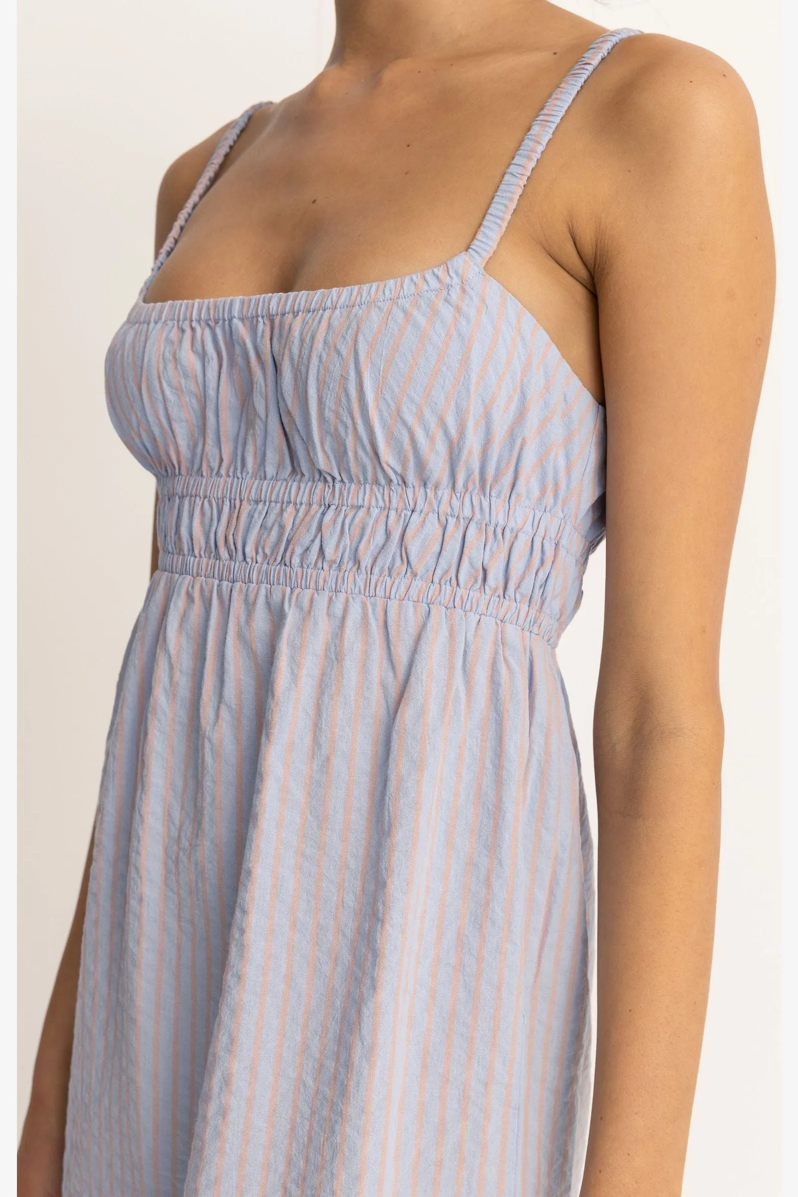 PARADISO BABYDOLL MIDI DRESS - SOFT BLUE