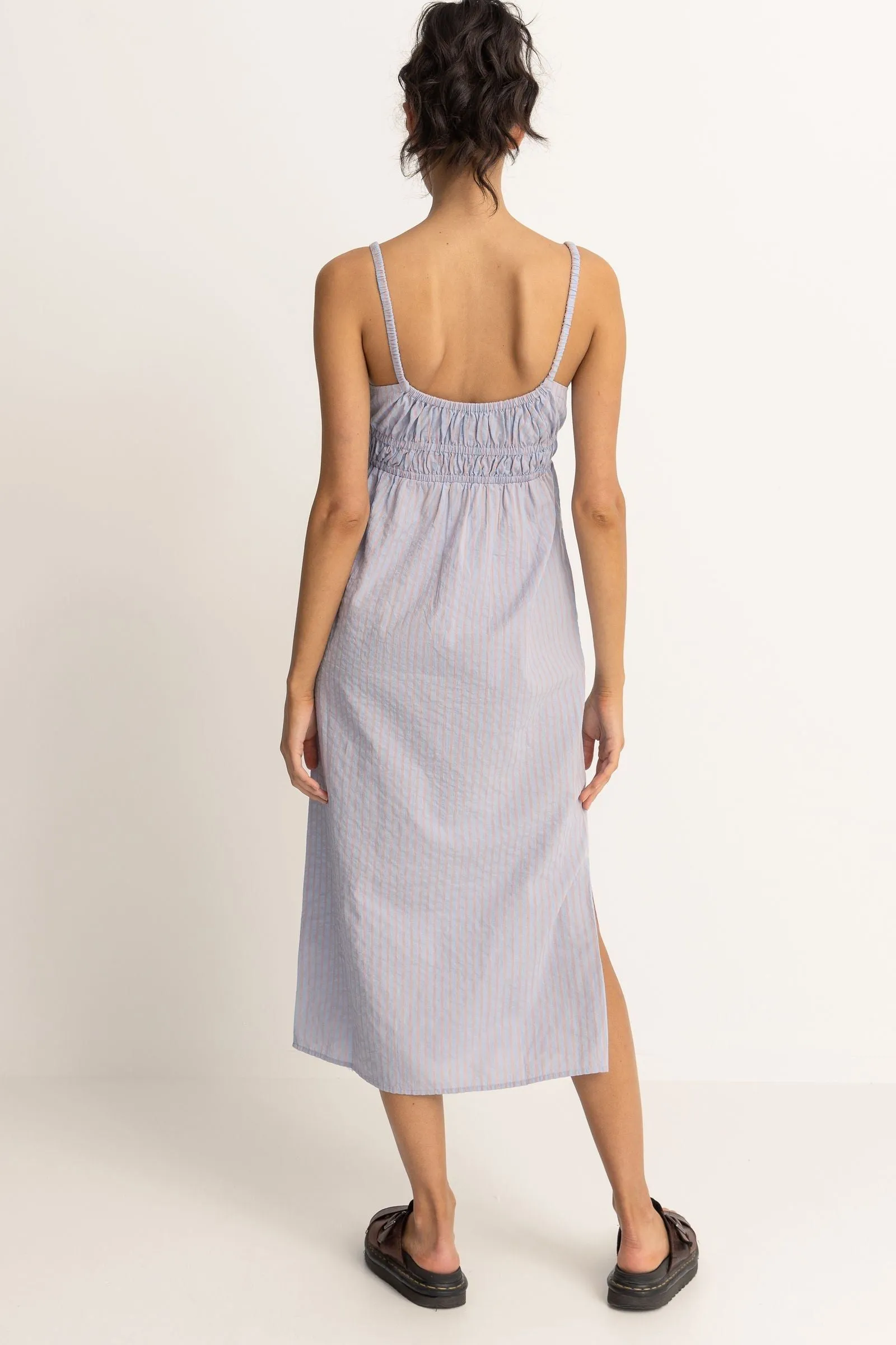 PARADISO BABYDOLL MIDI DRESS - SOFT BLUE
