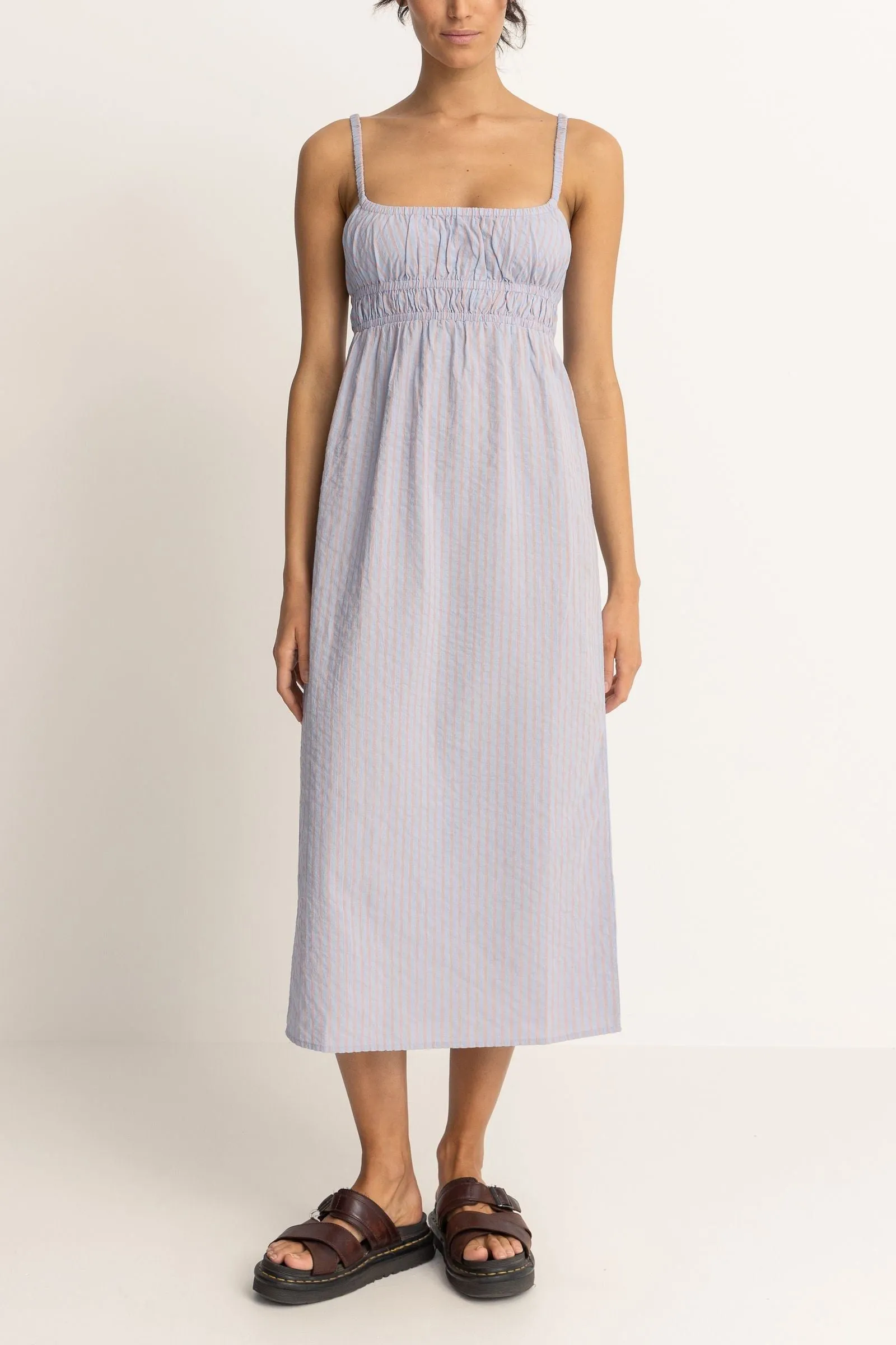 PARADISO BABYDOLL MIDI DRESS - SOFT BLUE
