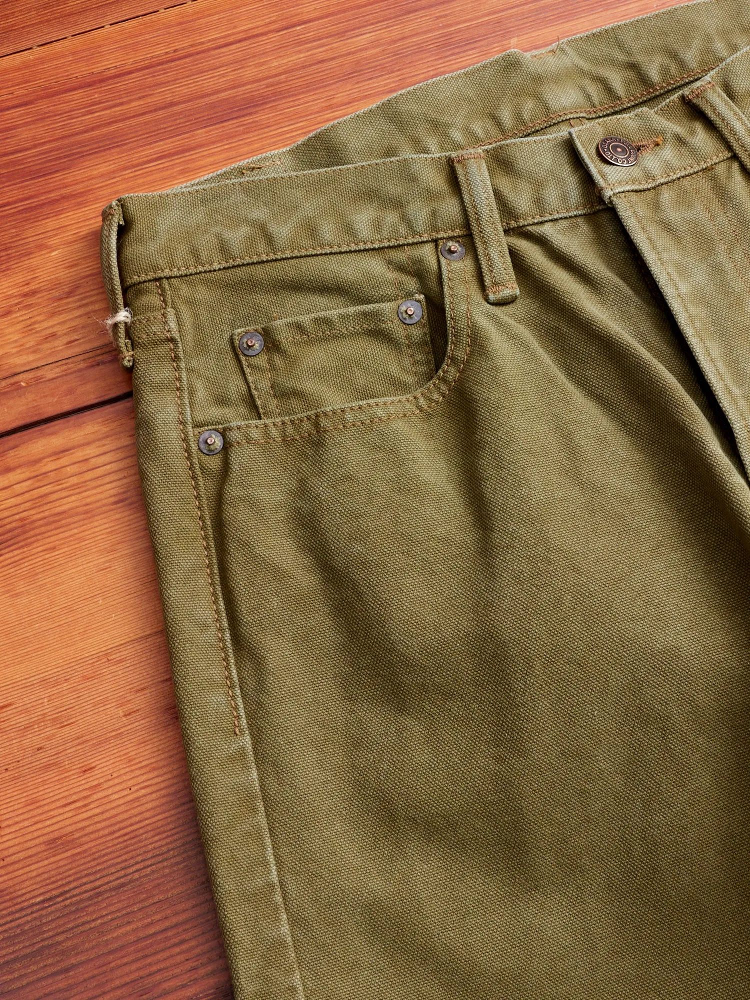 Paraffin Canvas Tapered Pants in Olive