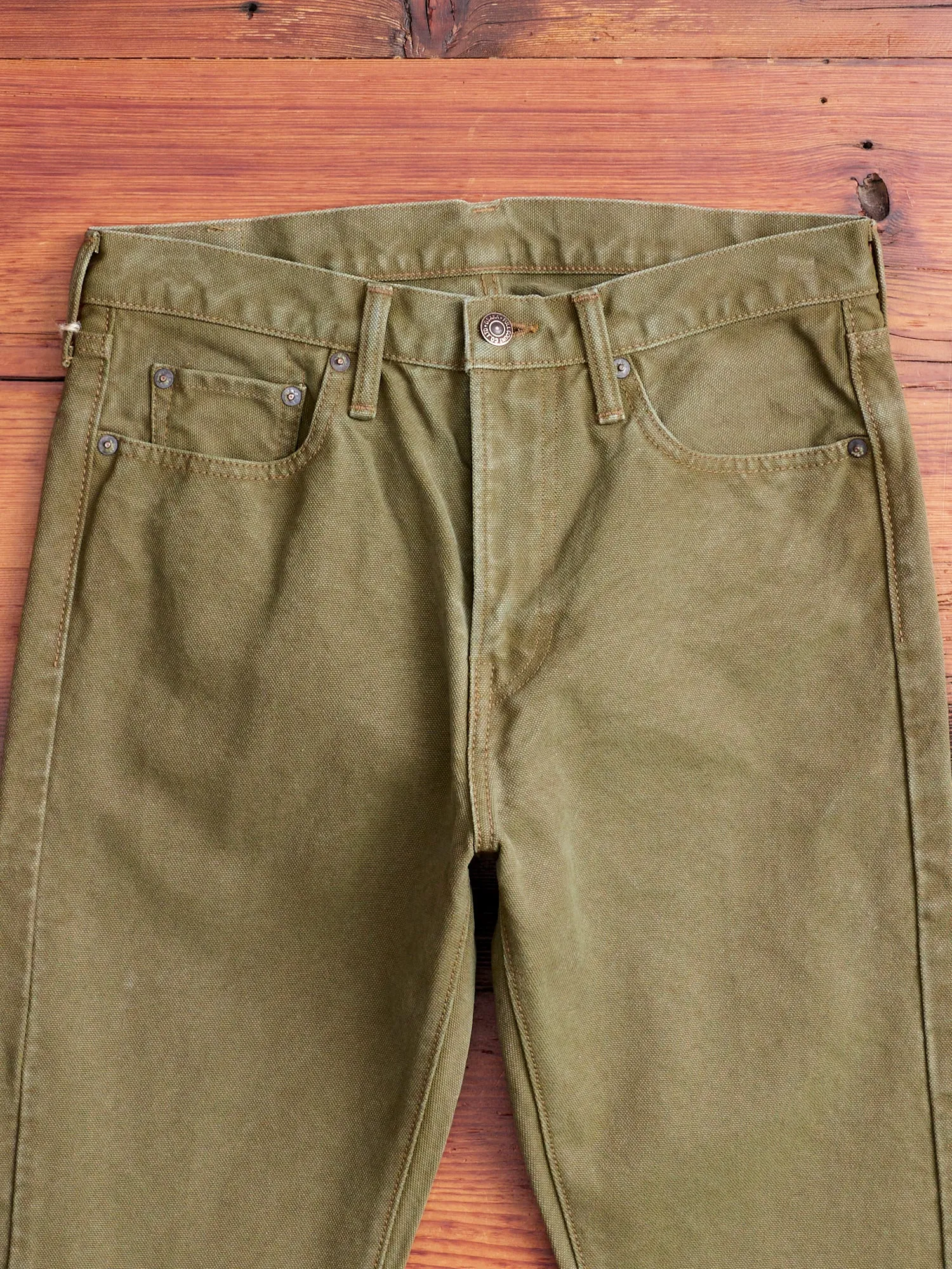Paraffin Canvas Tapered Pants in Olive