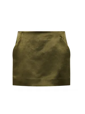 Paris Georgia Cass Mini Skirt in Olive