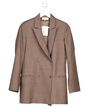 Paul & Joe Brown Wool Jacket With Fine Stripes UK 10