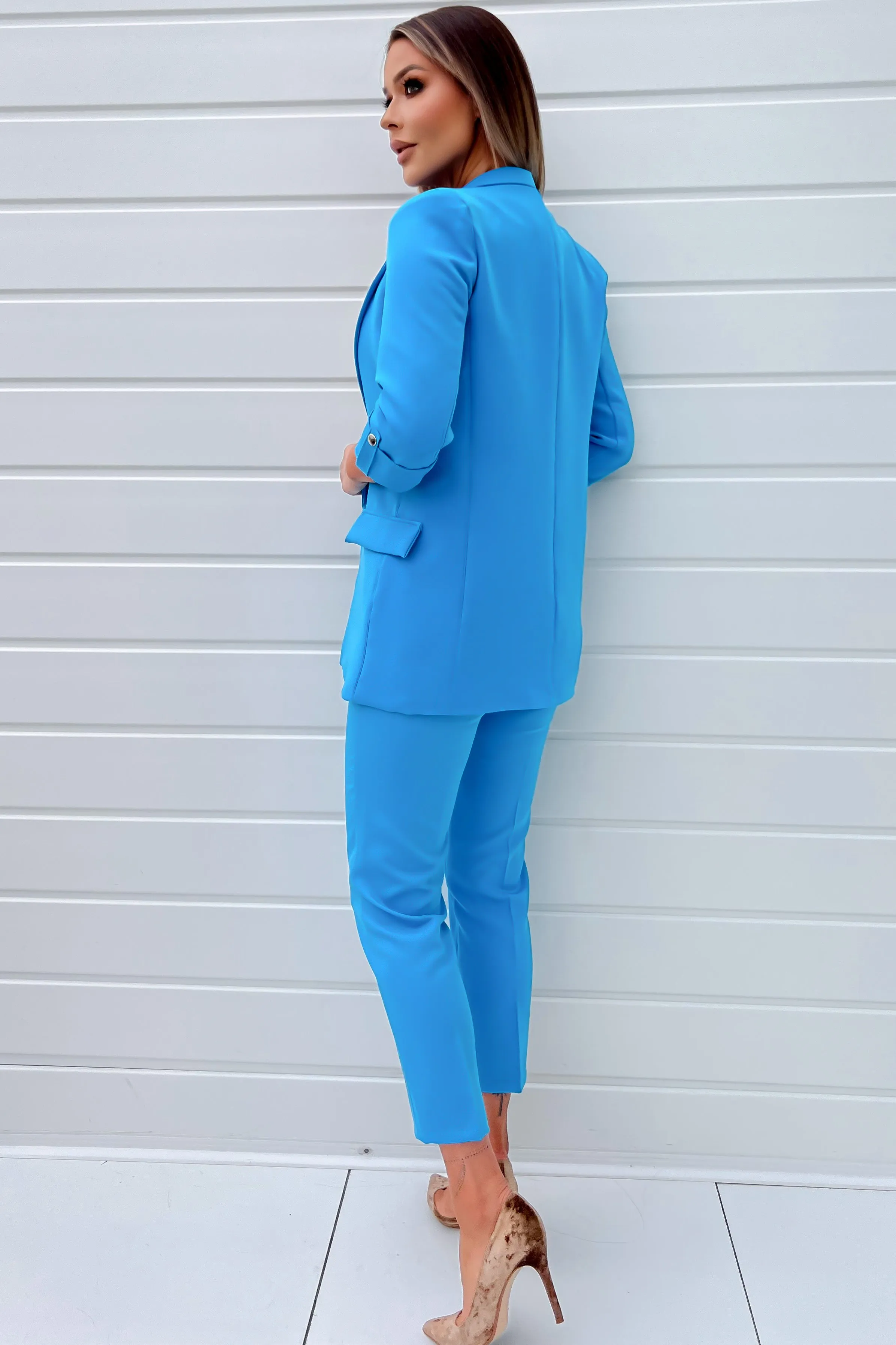 Paulina Blue Long Sleeve Blazer