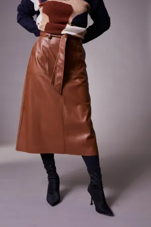 Peruzzi Mock Leather Skirt