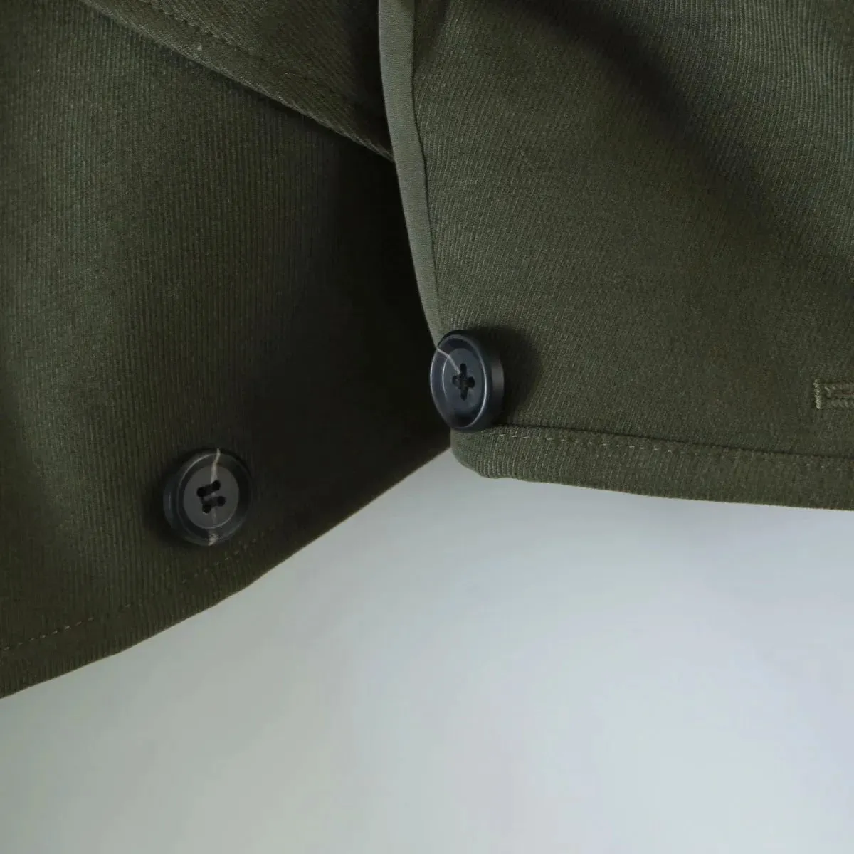 Pile Collar Lapel Blazer Skirt Two-piece Set Green
