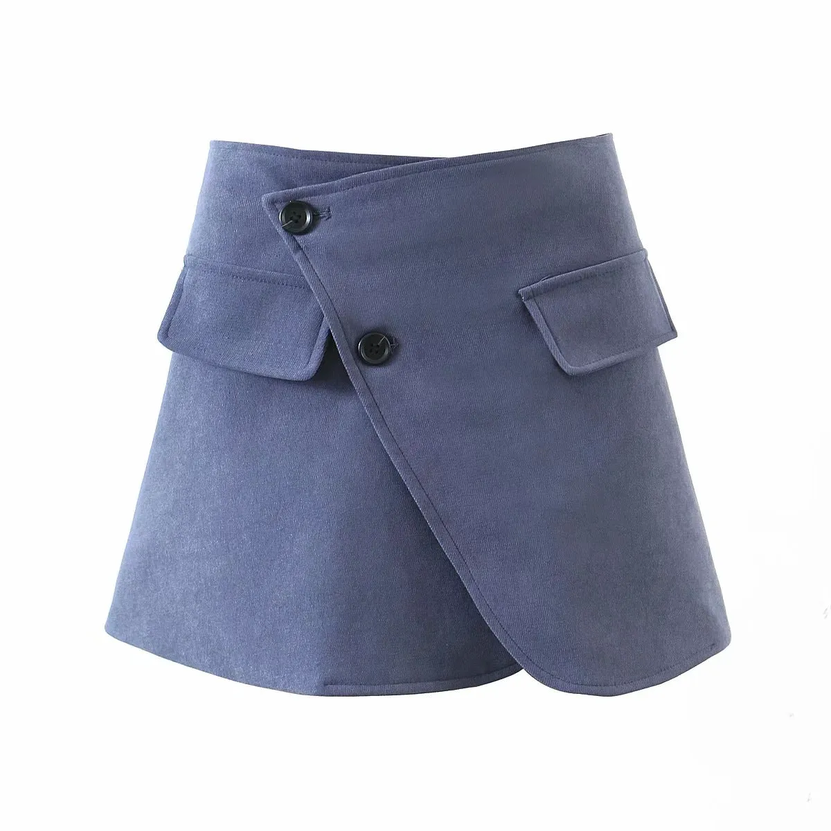 Pile Collar Lapel Blazer Skirt Two-piece Set Green