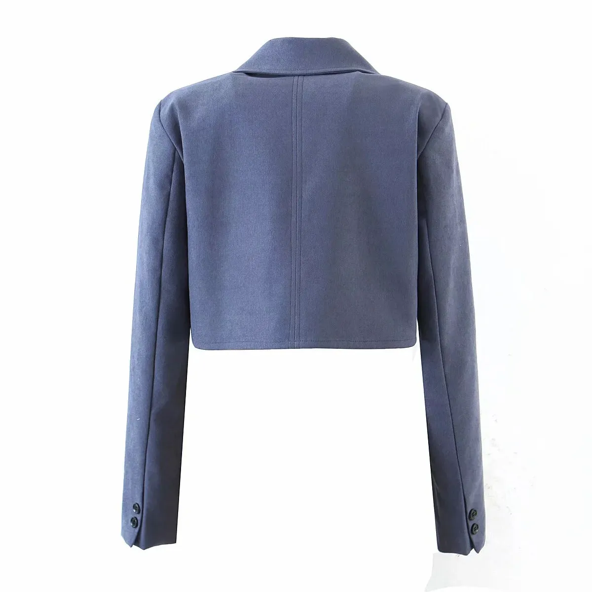 Pile Collar Lapel Blazer Skirt Two-piece Set Green