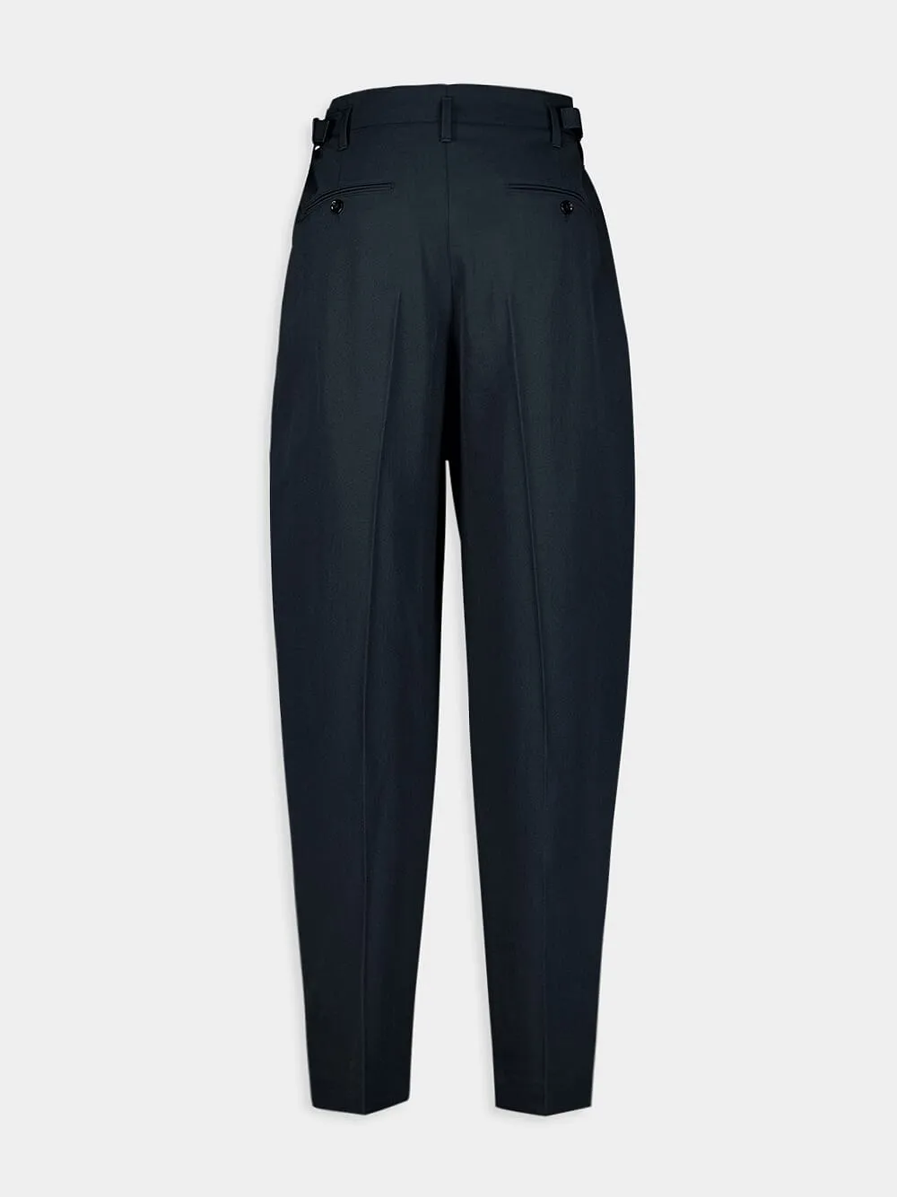 Pleated Tapered Wool Pants