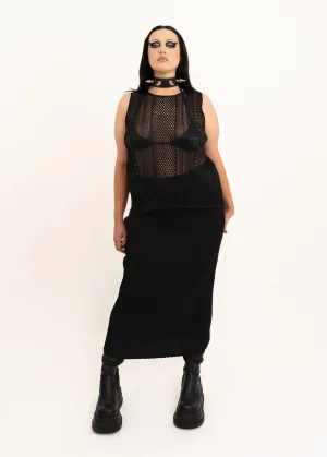 Plissé maxi skirt