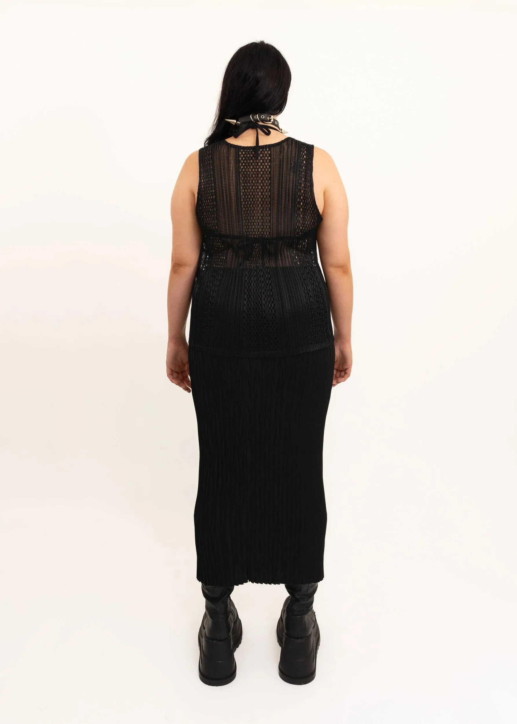 Plissé maxi skirt