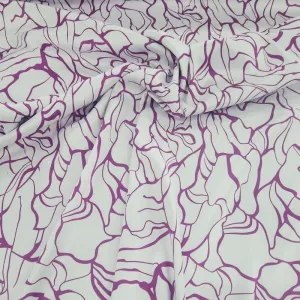 Printed Abstract Milano Satin Fabric Purple 150 cm