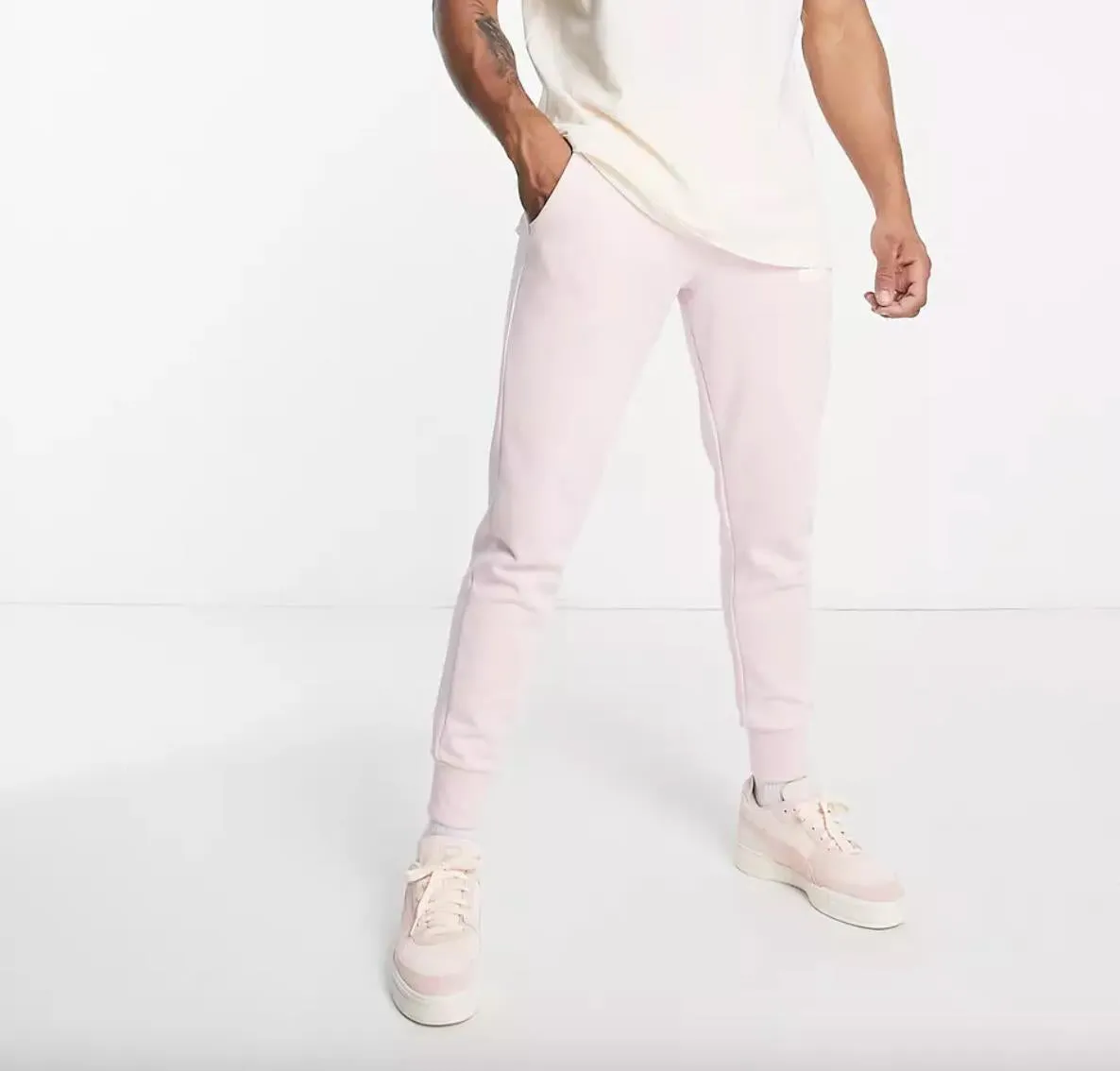PUMA Mens Pink Small Logo Trackies Size M (New)