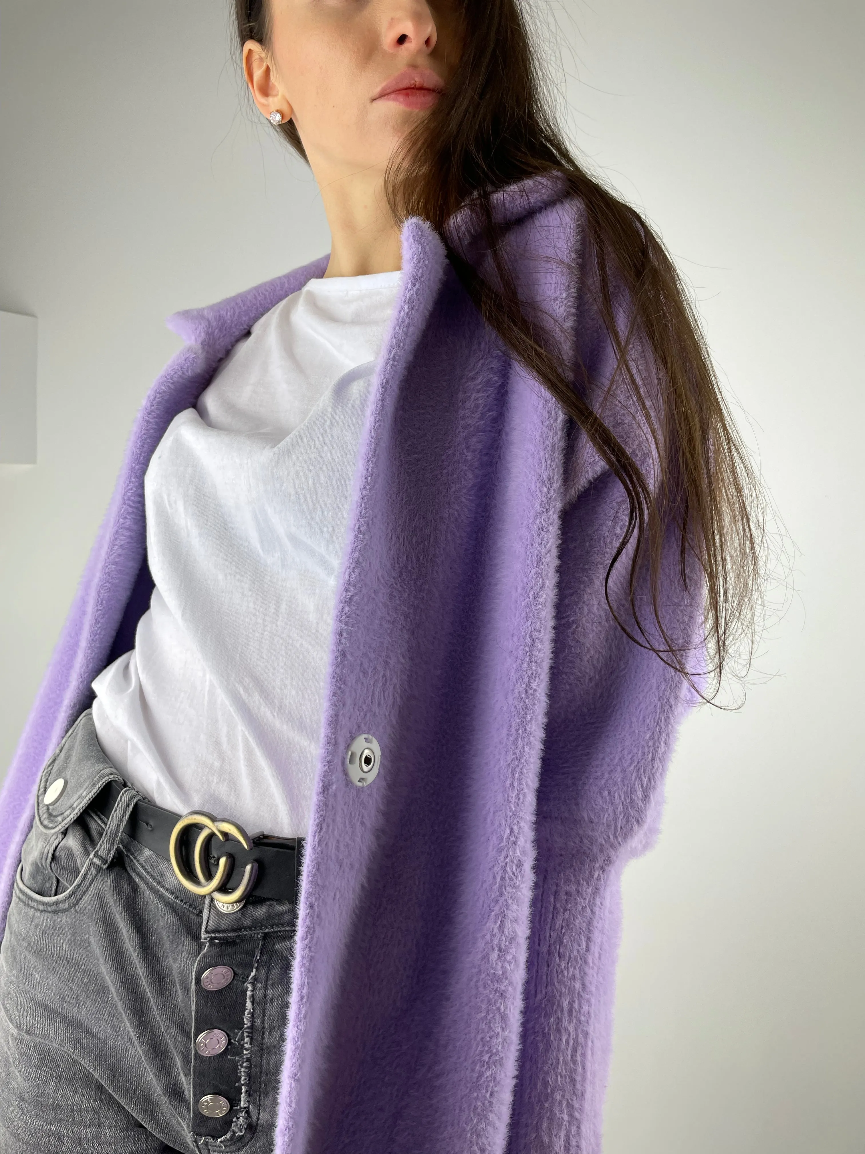 Purple alpaca coat
