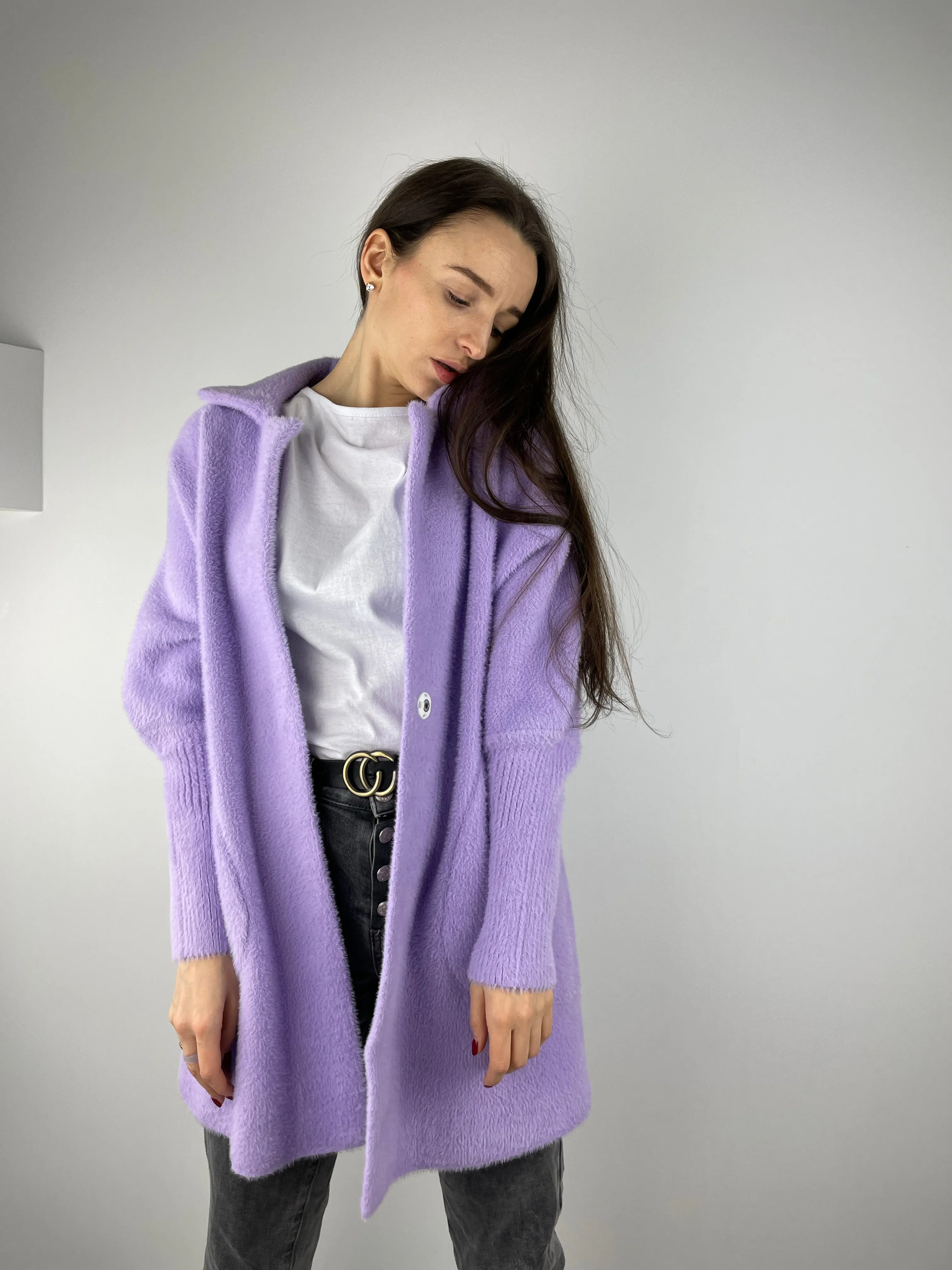 Purple alpaca coat