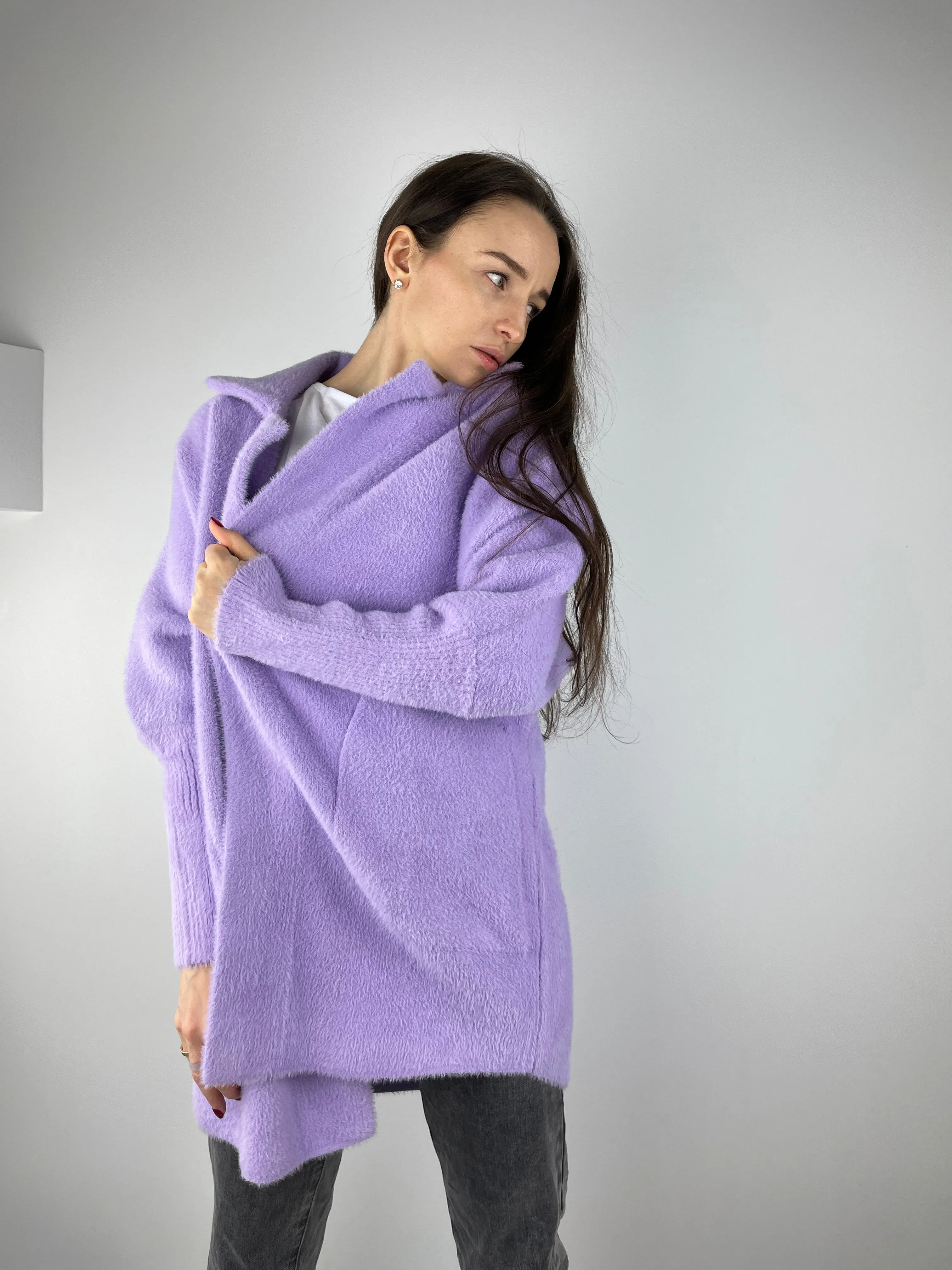 Purple alpaca coat