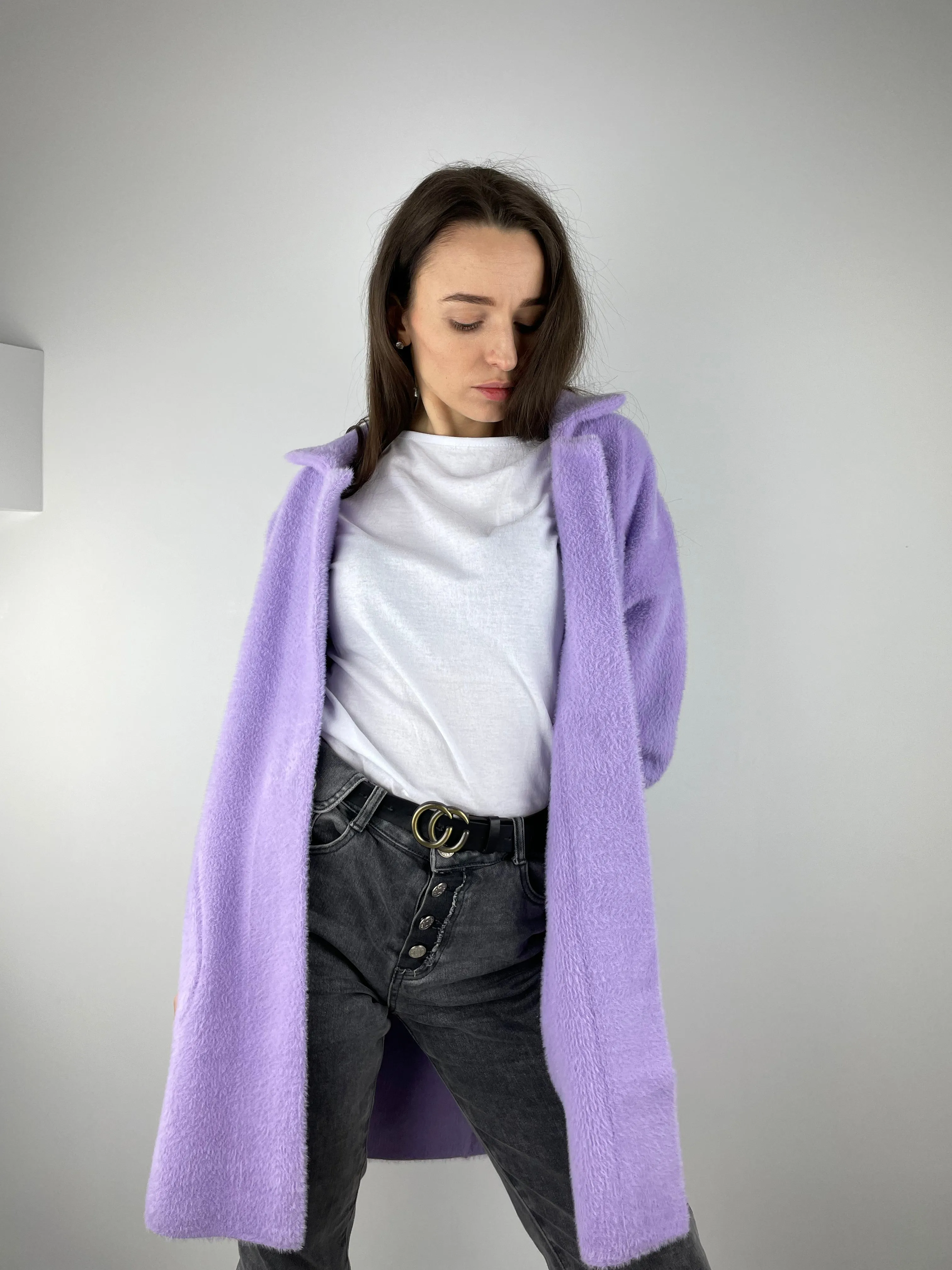 Purple alpaca coat