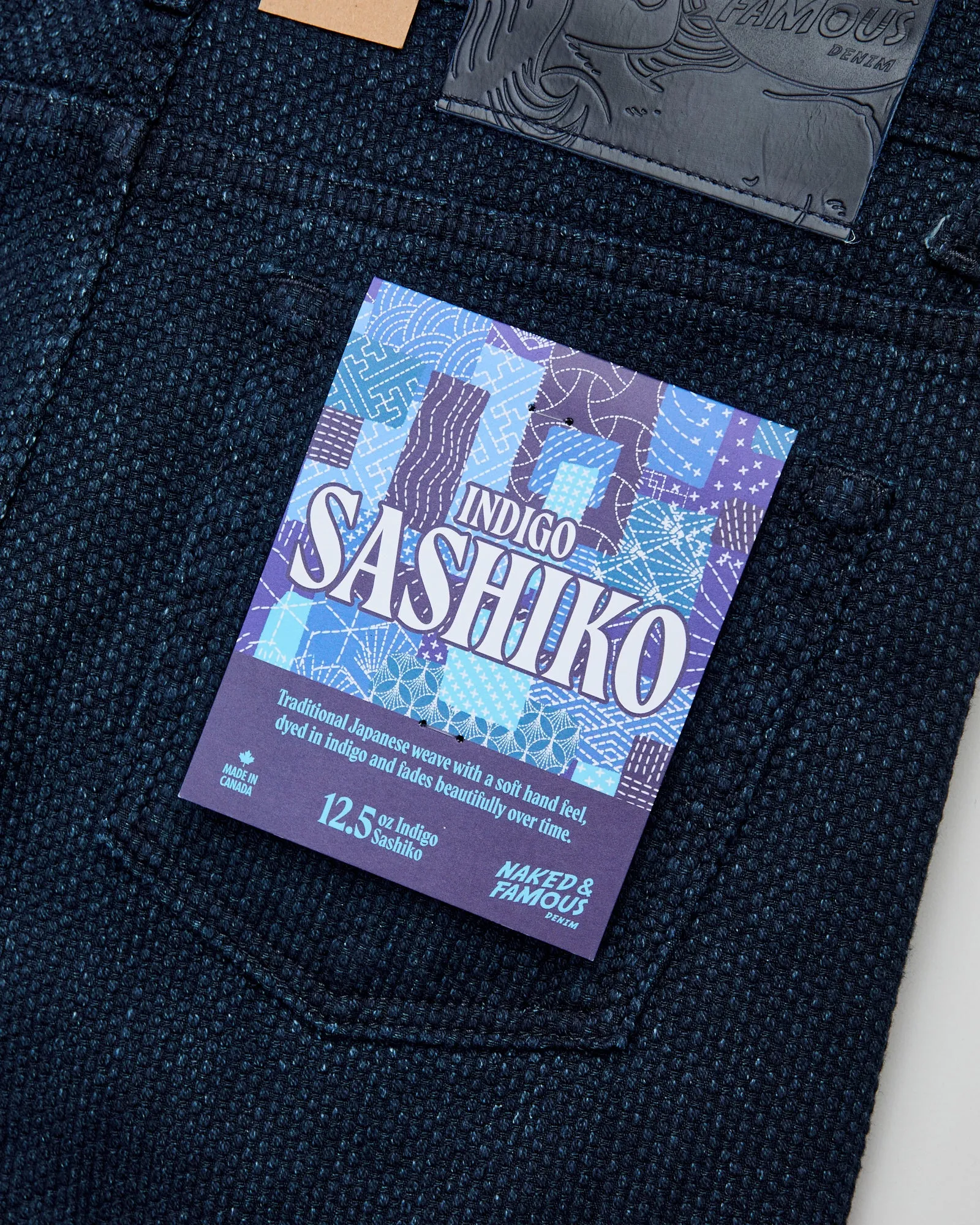 "Indigo Sashiko" 12.5oz Jacquard Denim - Weird Guy Fit