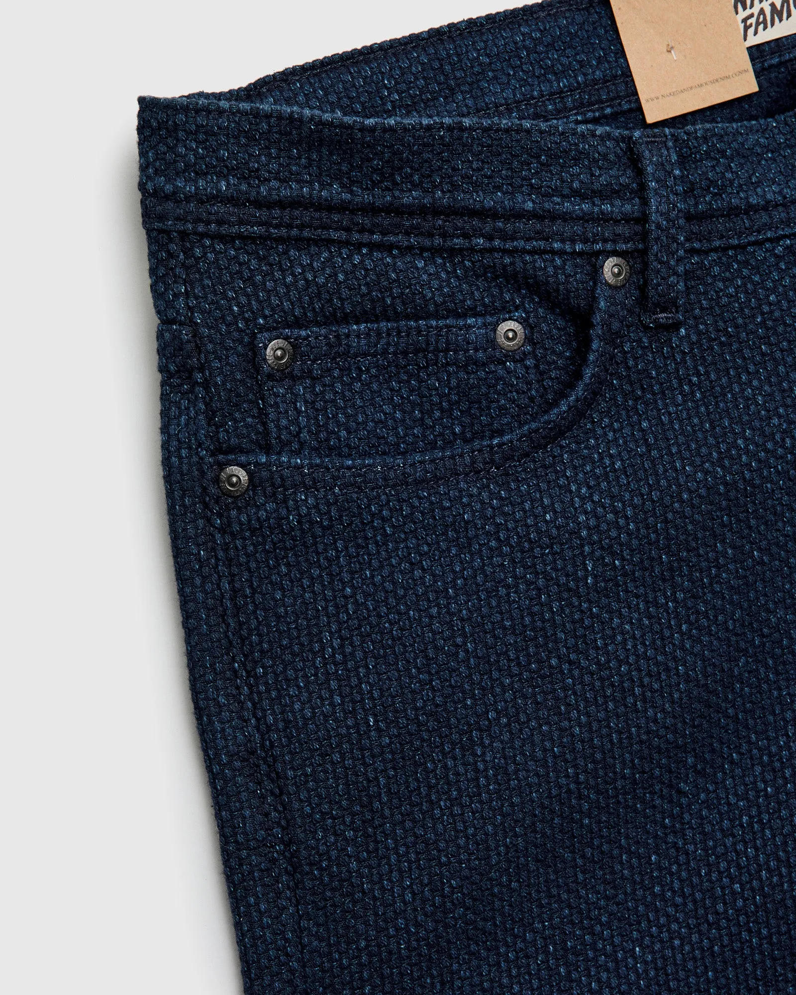 "Indigo Sashiko" 12.5oz Jacquard Denim - Weird Guy Fit