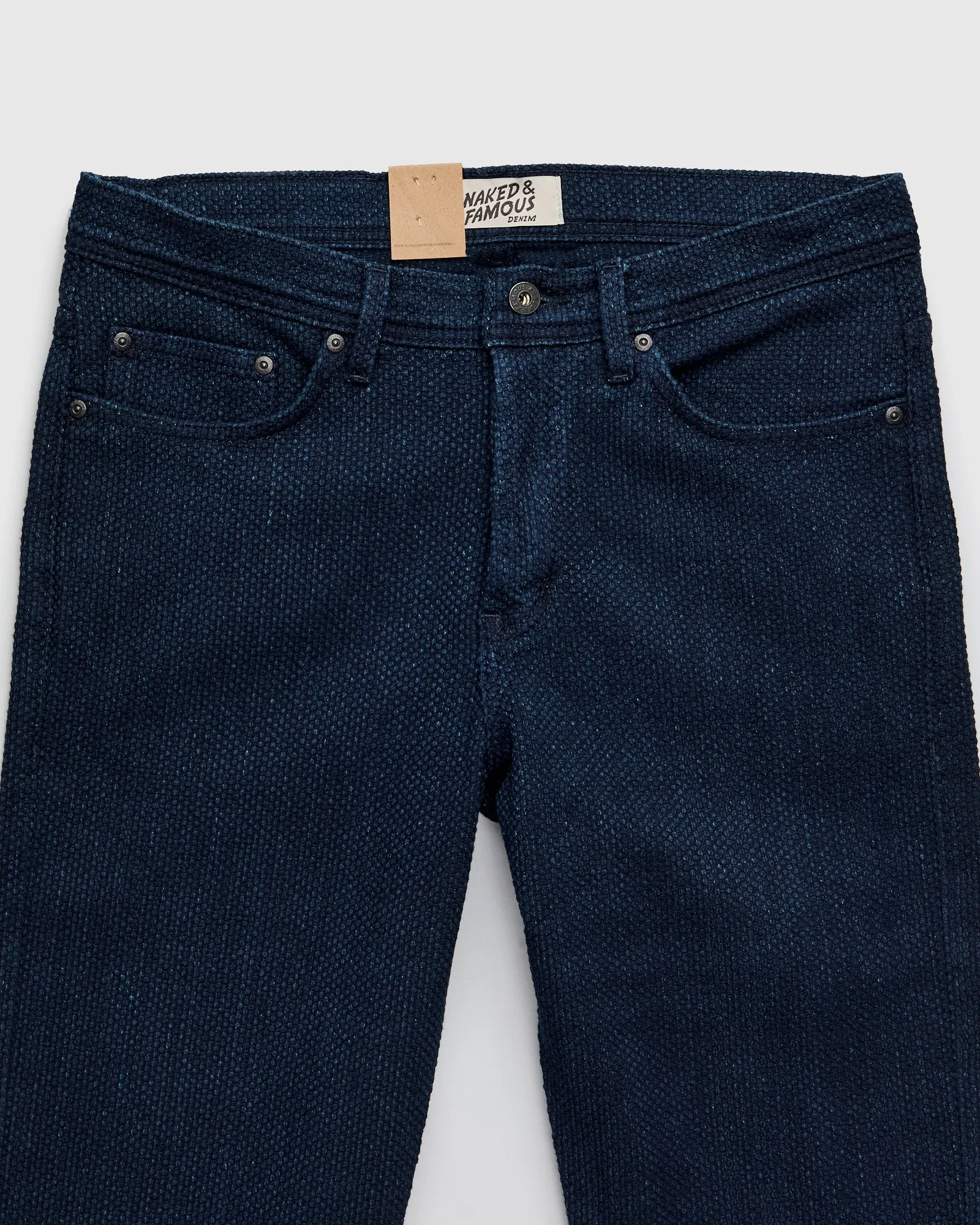 "Indigo Sashiko" 12.5oz Jacquard Denim - Weird Guy Fit