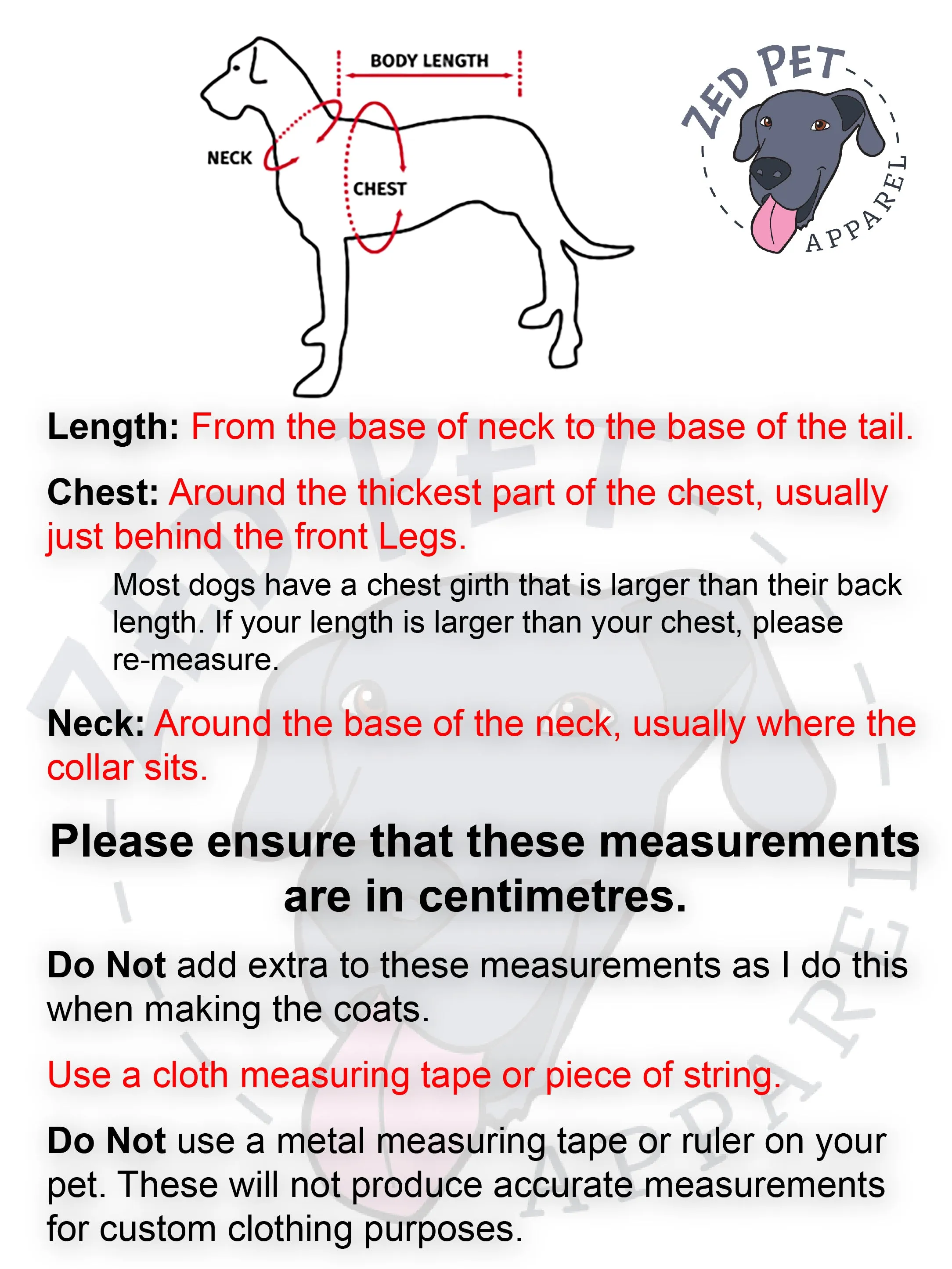 Ready Made Dog Coat - XL (70 and 75cm)