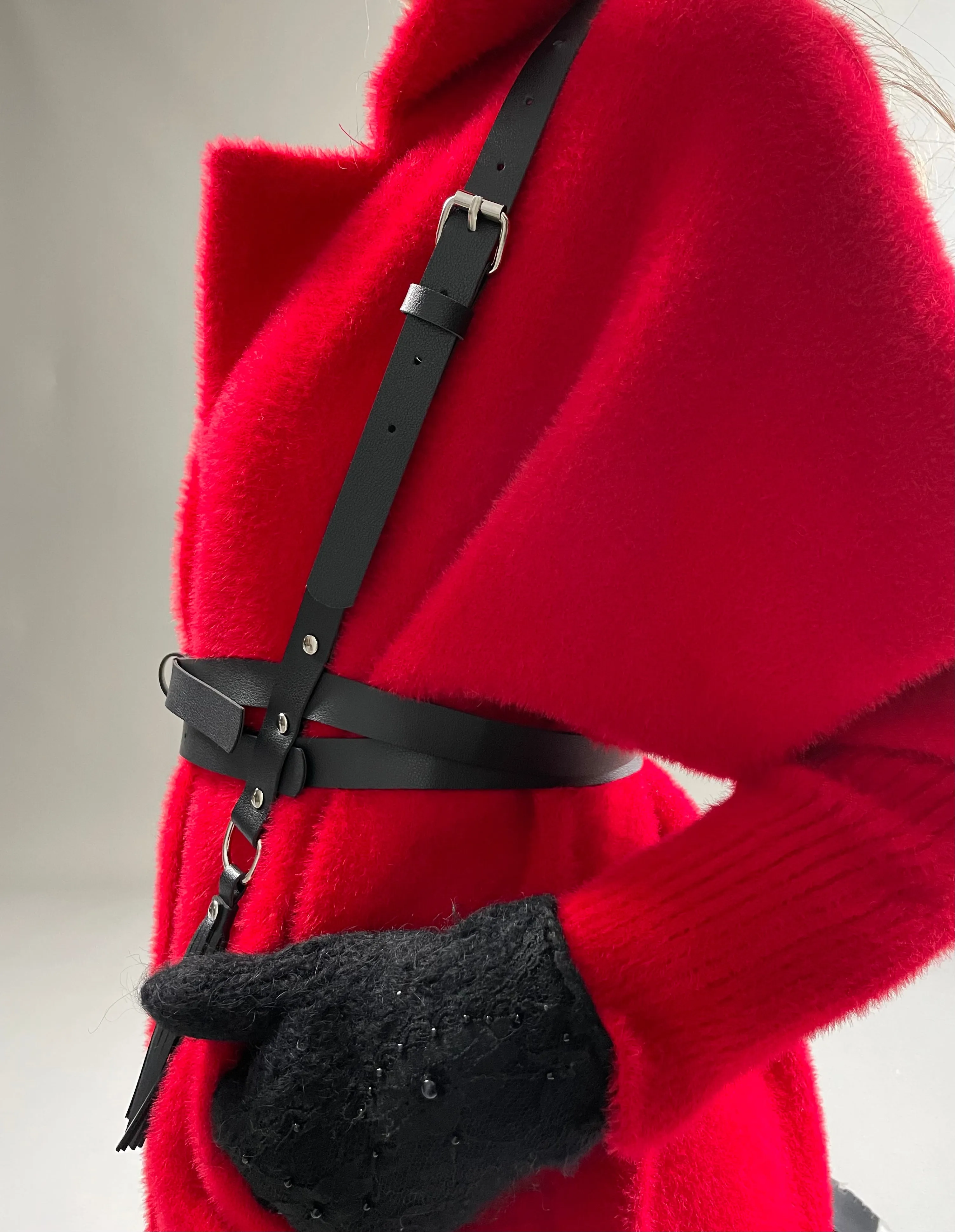 Red alpaca coat