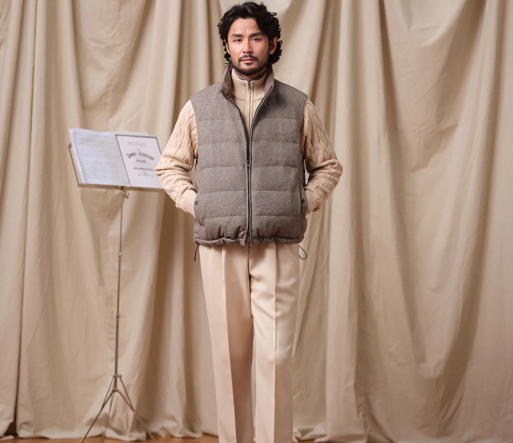 Reversible Wool and Down Vest
