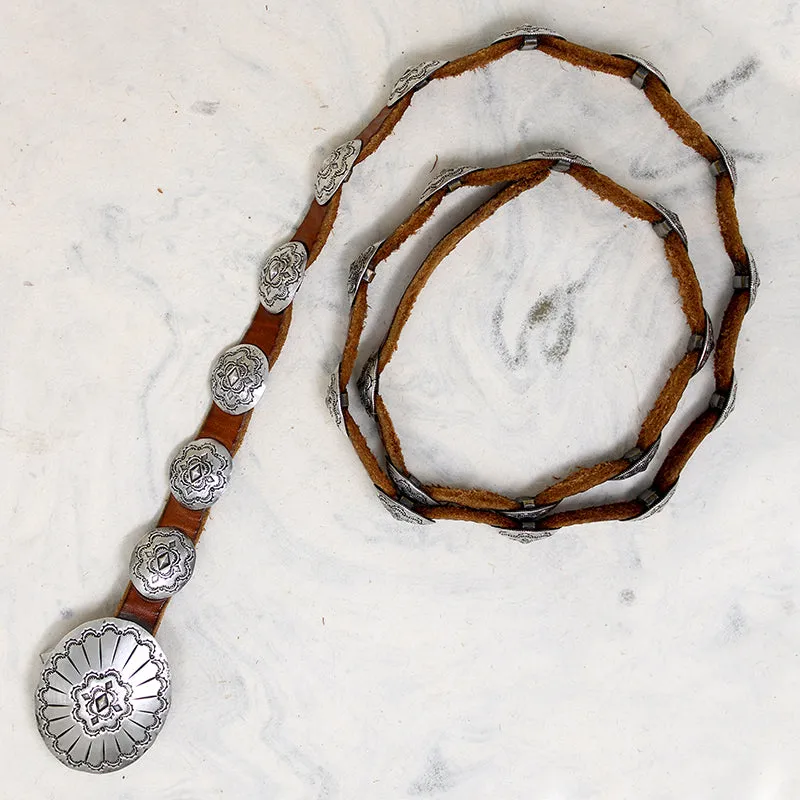 Rocker Stamp Coin Silver Concho Belt