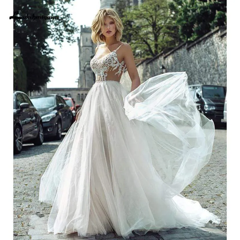 Roycebridal Bohemia Beading Wedding Dresses Lace Beach