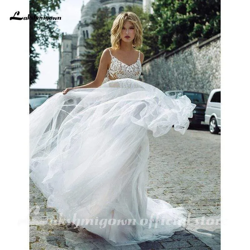 Roycebridal Bohemia Beading Wedding Dresses Lace Beach