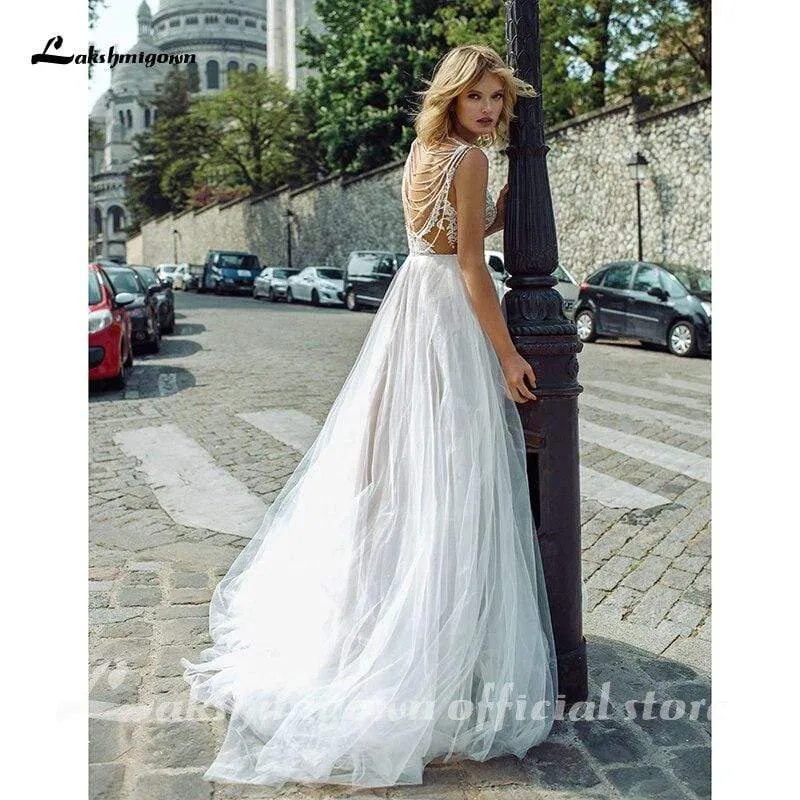 Roycebridal Bohemia Beading Wedding Dresses Lace Beach