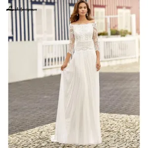 Roycebridal Charming Beach Lace Wedding Dresses A-line