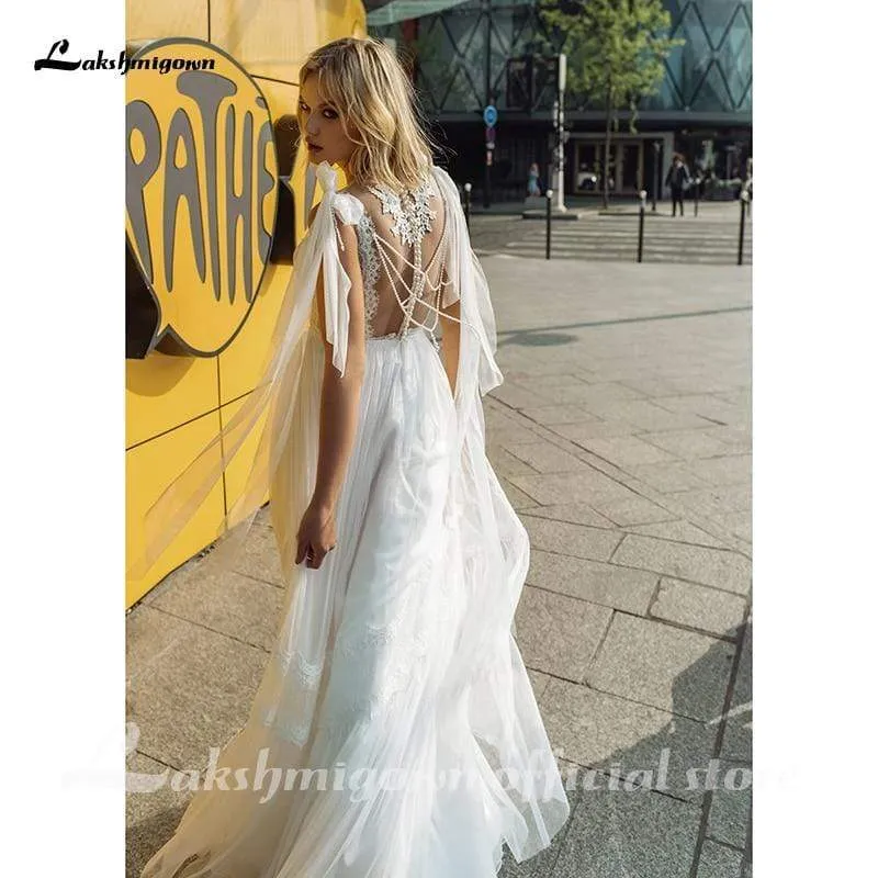 Roycebridal Elegant Satin Wedding Dresses Spaghetti Straps Bride Gown