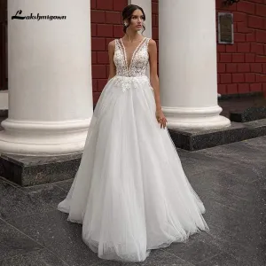 Roycebridal Lace Appliqued Wedding Dresses Beach