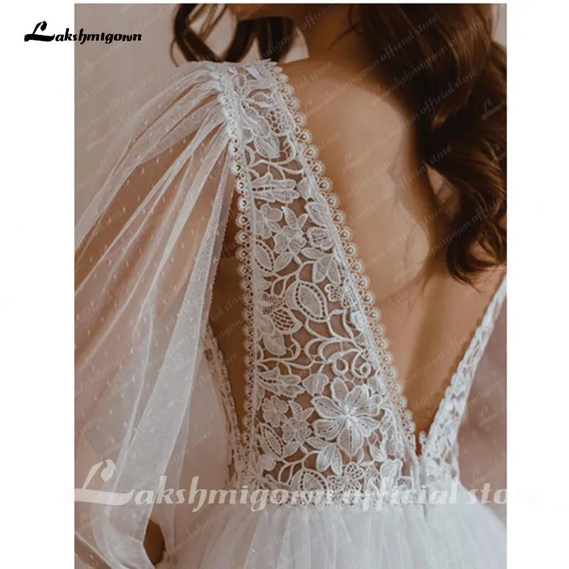 Roycebridal Long Sleeve Wedding Dresses A Line Simple Beach Chiffon